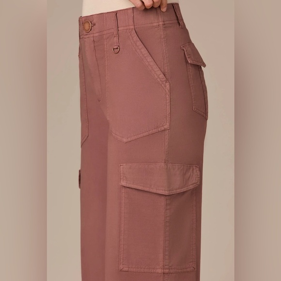 Wit & Wisdom Dusty Grape SKYRISE DOUBLE PATCH POCKET WIDE LEG UTILITY PANTS - Picture 4 of 4